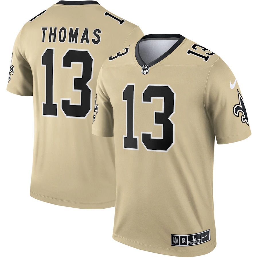 Men New Orleans Saints #13 Michael Thomas Nike Gold Inverted Legend NFL Jersey
